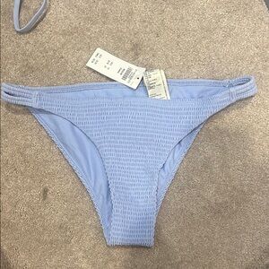 NWT Light Blue smocked Hollister cheeky  Bikini Bottom